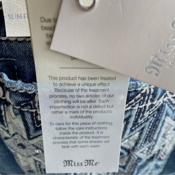 Miss Me Women's Jeans 31X34 Mid-Rise Bootcut Aztec Embroidered Diamond NWT - Picture 8 of 14